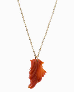 Carved Red Australian Agate Pendant