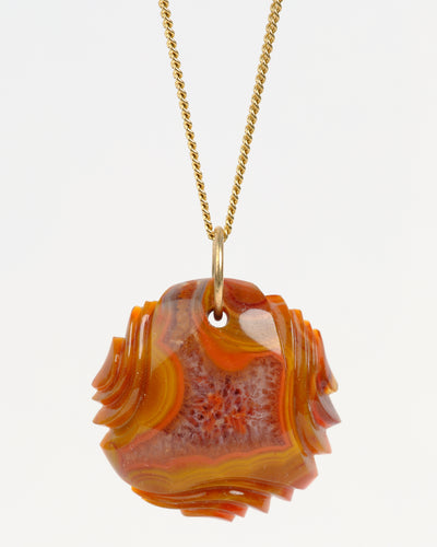 Mexican Agate Carved Pendant