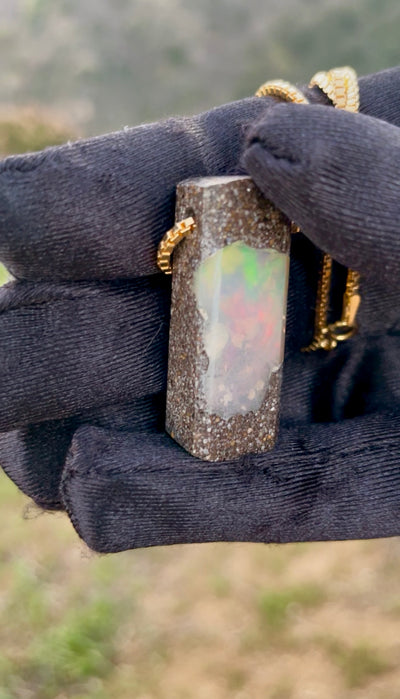 Ethiopian Opal in Matrix Pendant