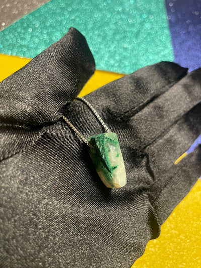 Malachite & White Agate Pendant (Rare)