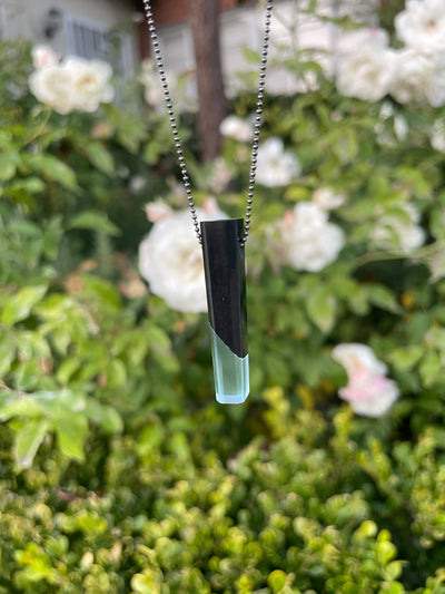 Black Jade & Blue Topaz Intarsia Pendant