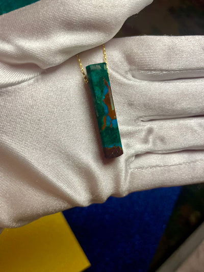 Chrysocolla, Malachite & Cuprite Pendant