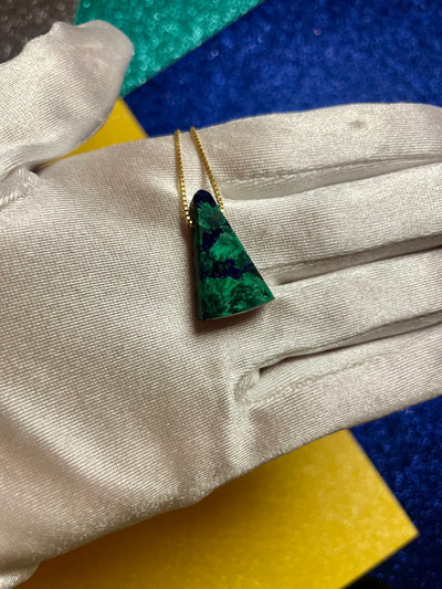 Azurite & Chatoyant Malachite Pendant