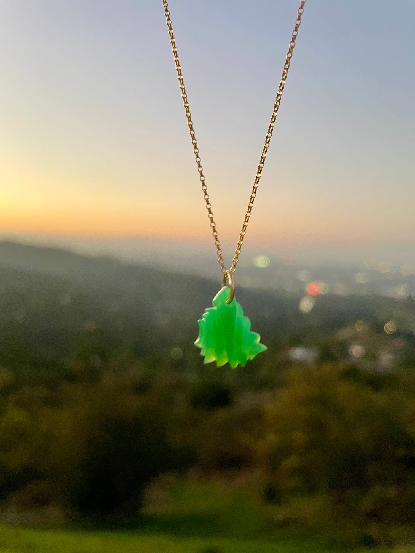 Chrysoprase Carved Pendant