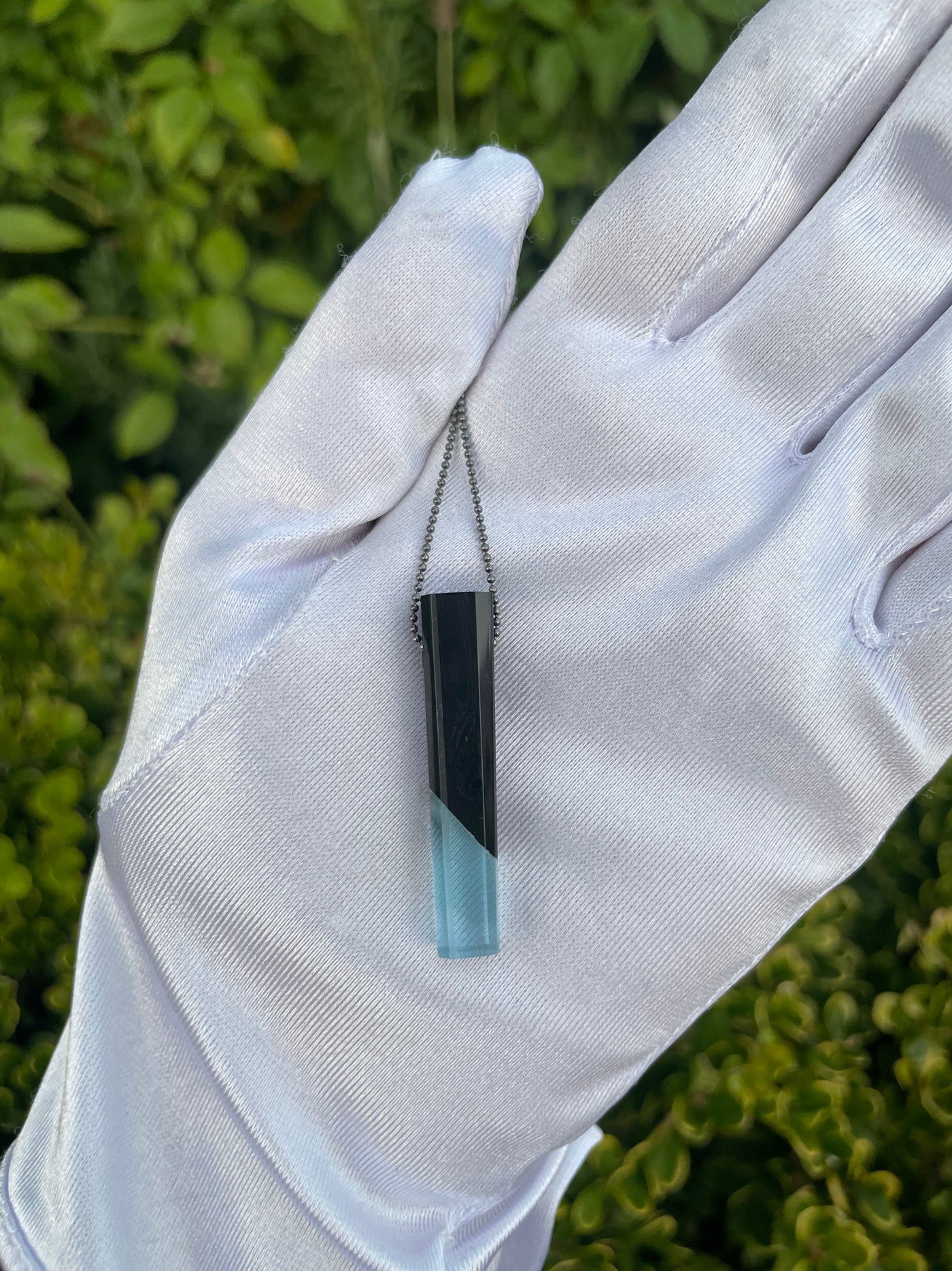 Black Jade & Blue Topaz Intarsia Pendant