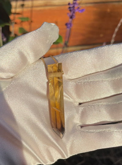 Carved Citrine Pendant