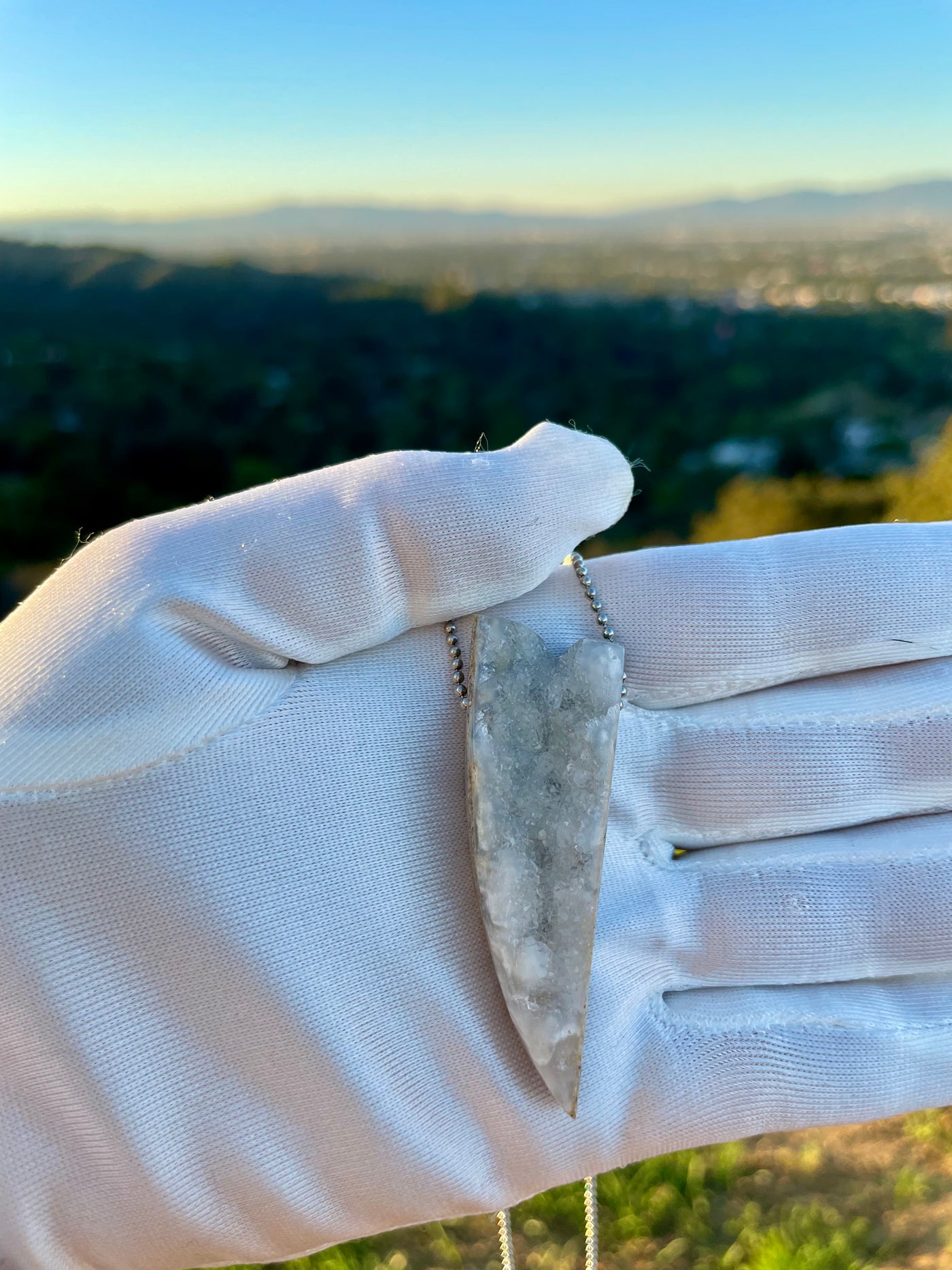 Agatized Druzy Coral Pendant