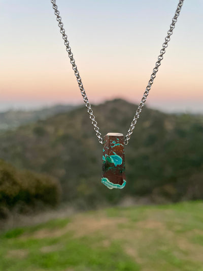 Chrysocolla in Matrix Pendant