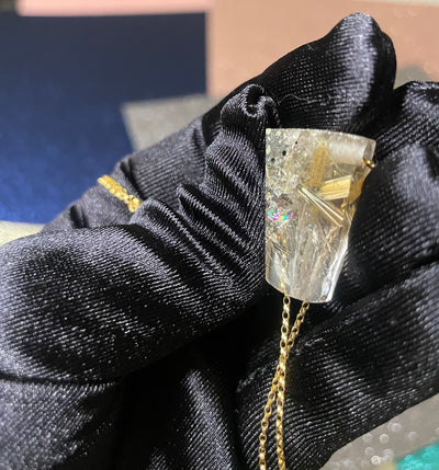 Star Rutilated Quartz with Rainbow Pendant