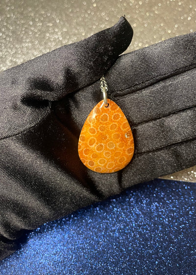 Agatized Coral Pendant