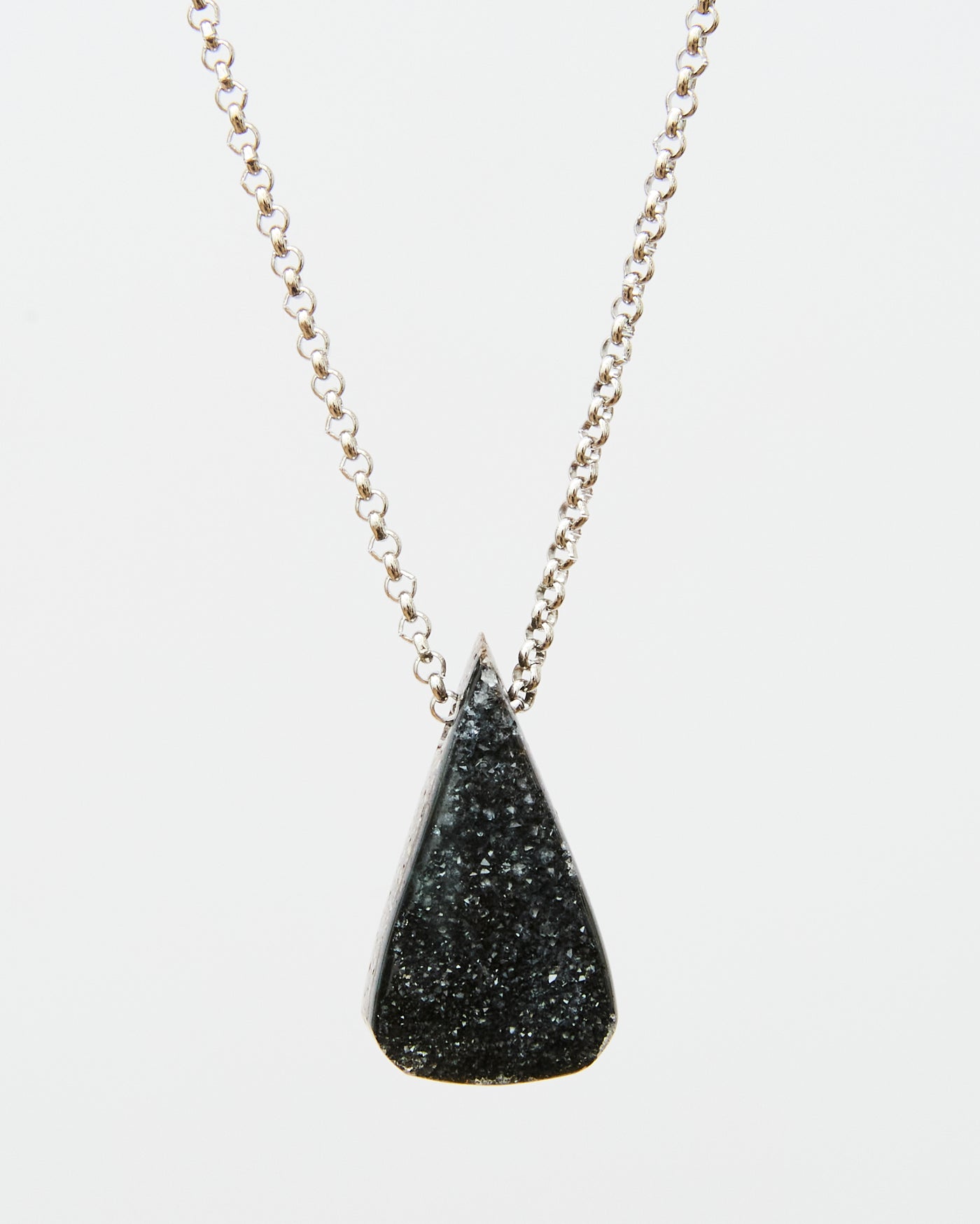 Black Druzy Pendant