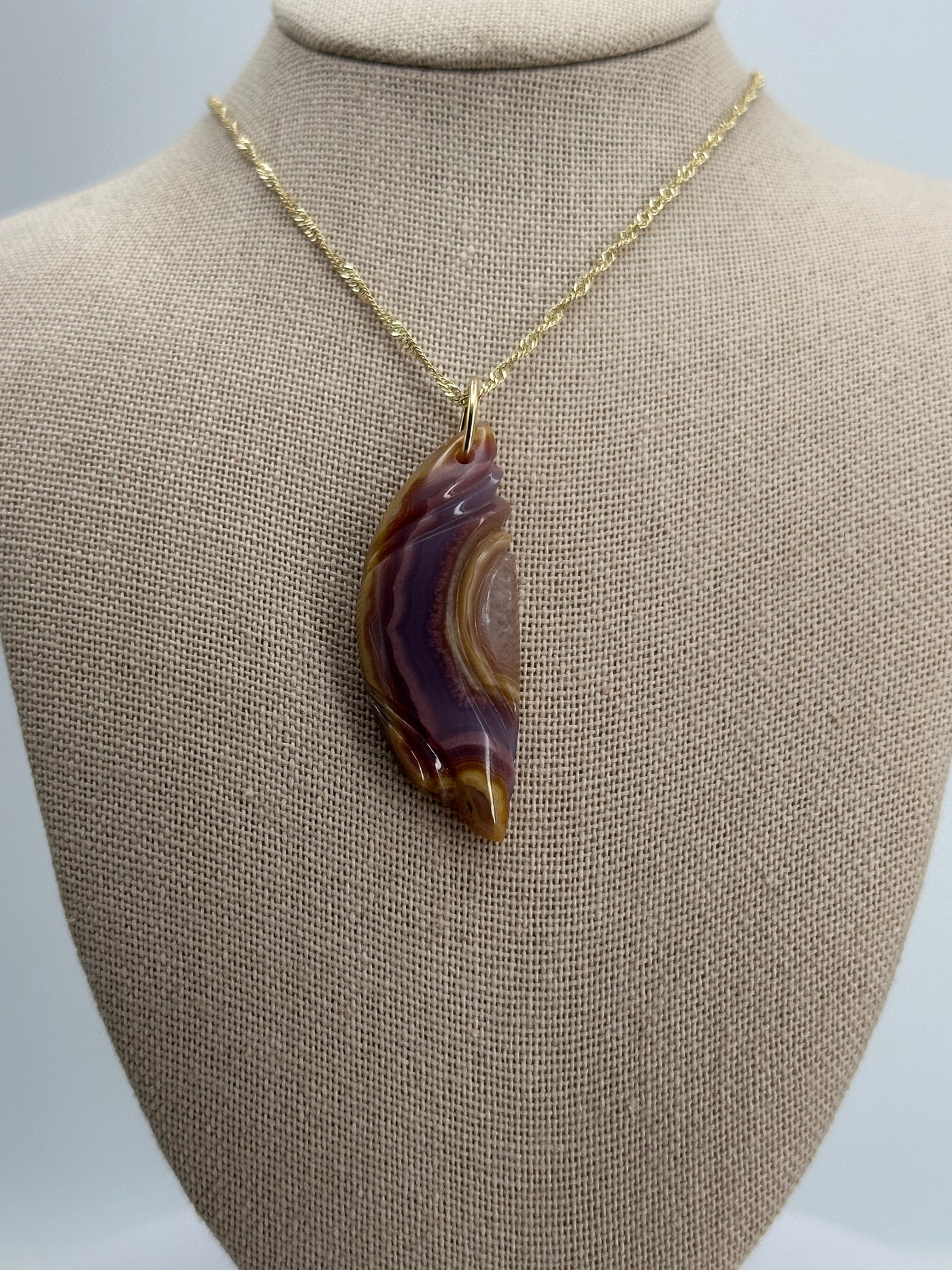 Coyomito Agate Carved Pendant