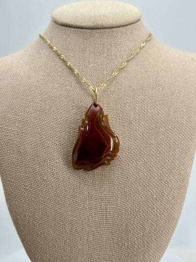 Mexican Agate Carved Pendant