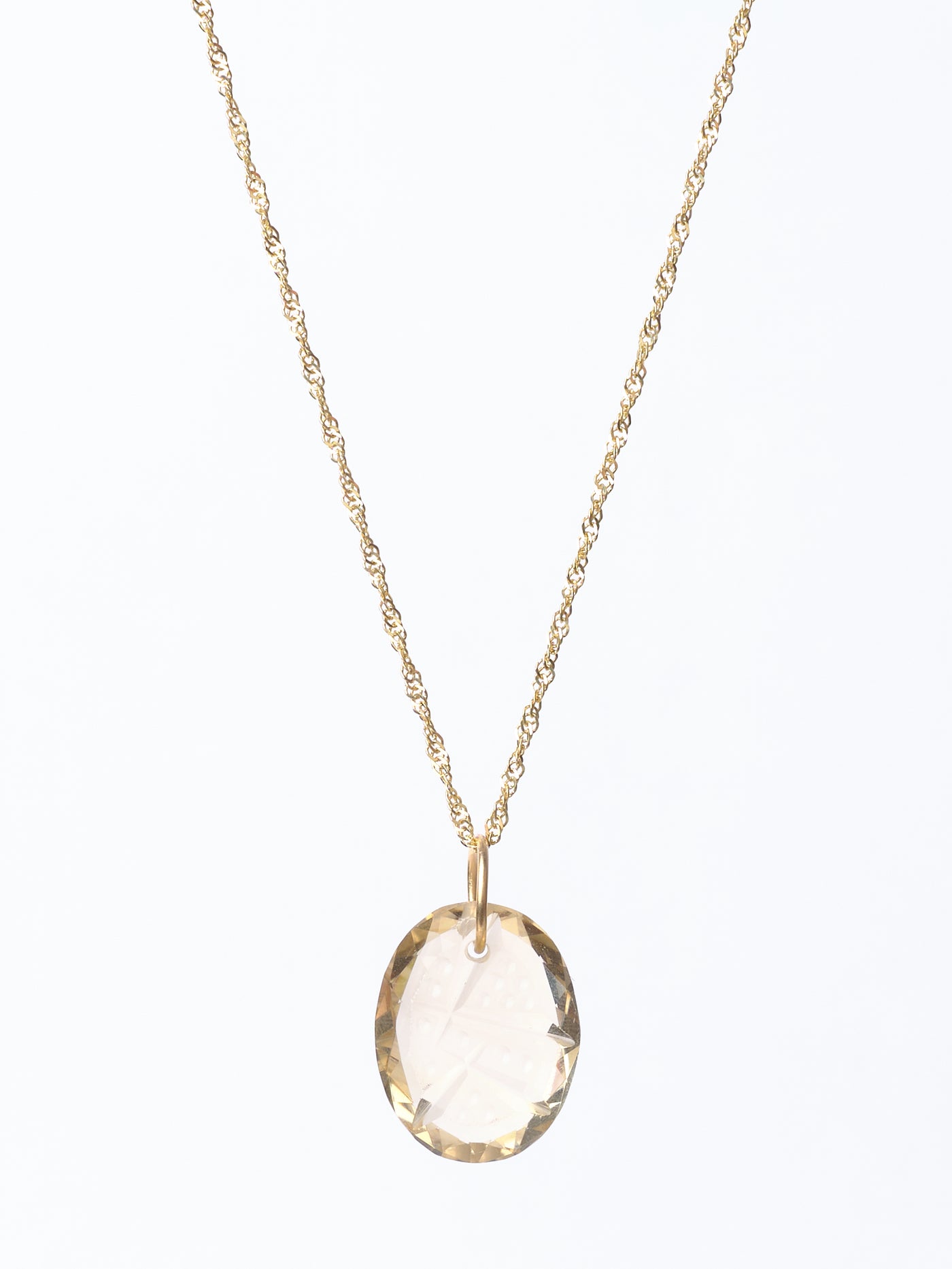 Carved Citrine Pendant