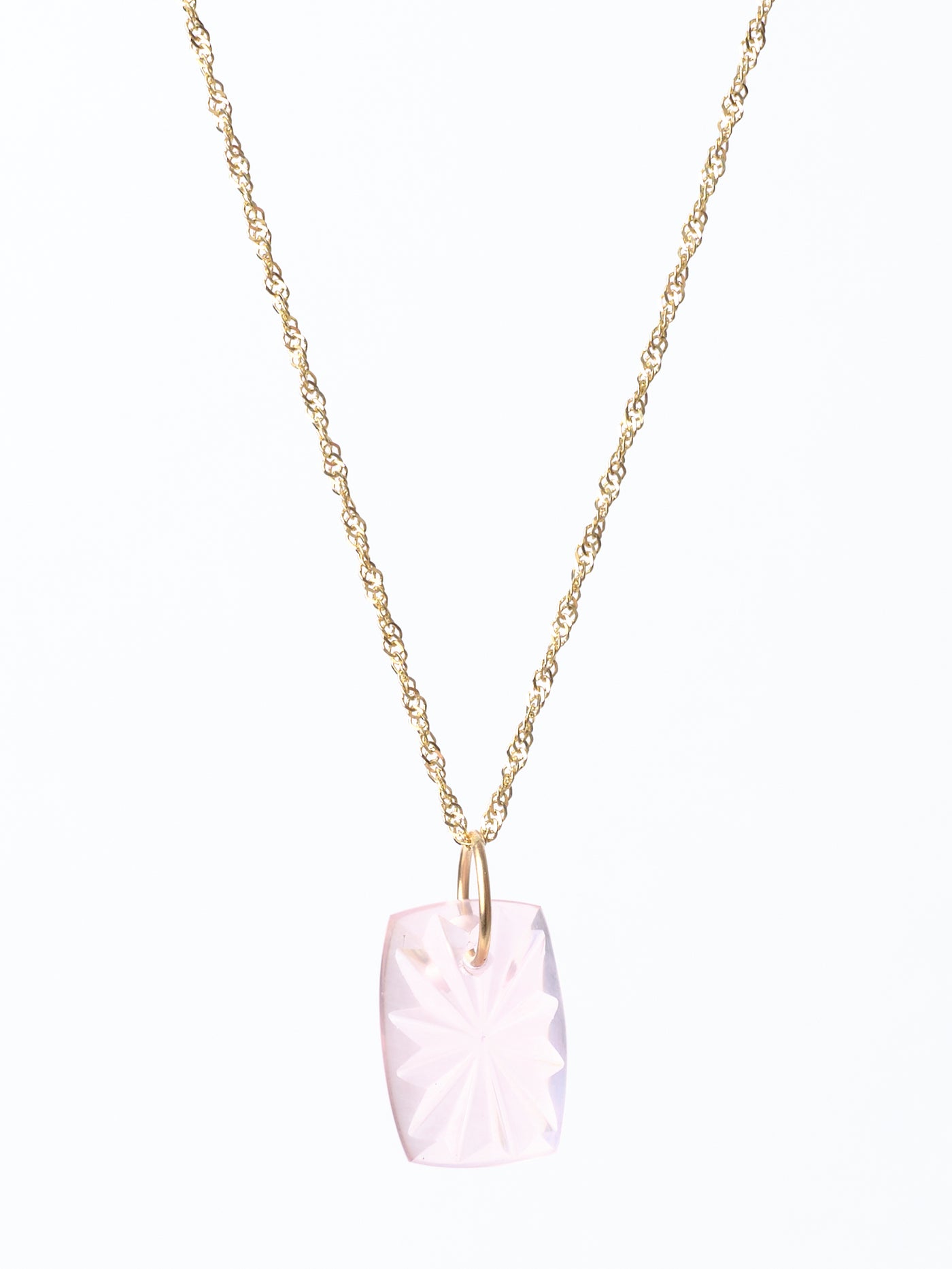 Carved Rose Quartz Pendant