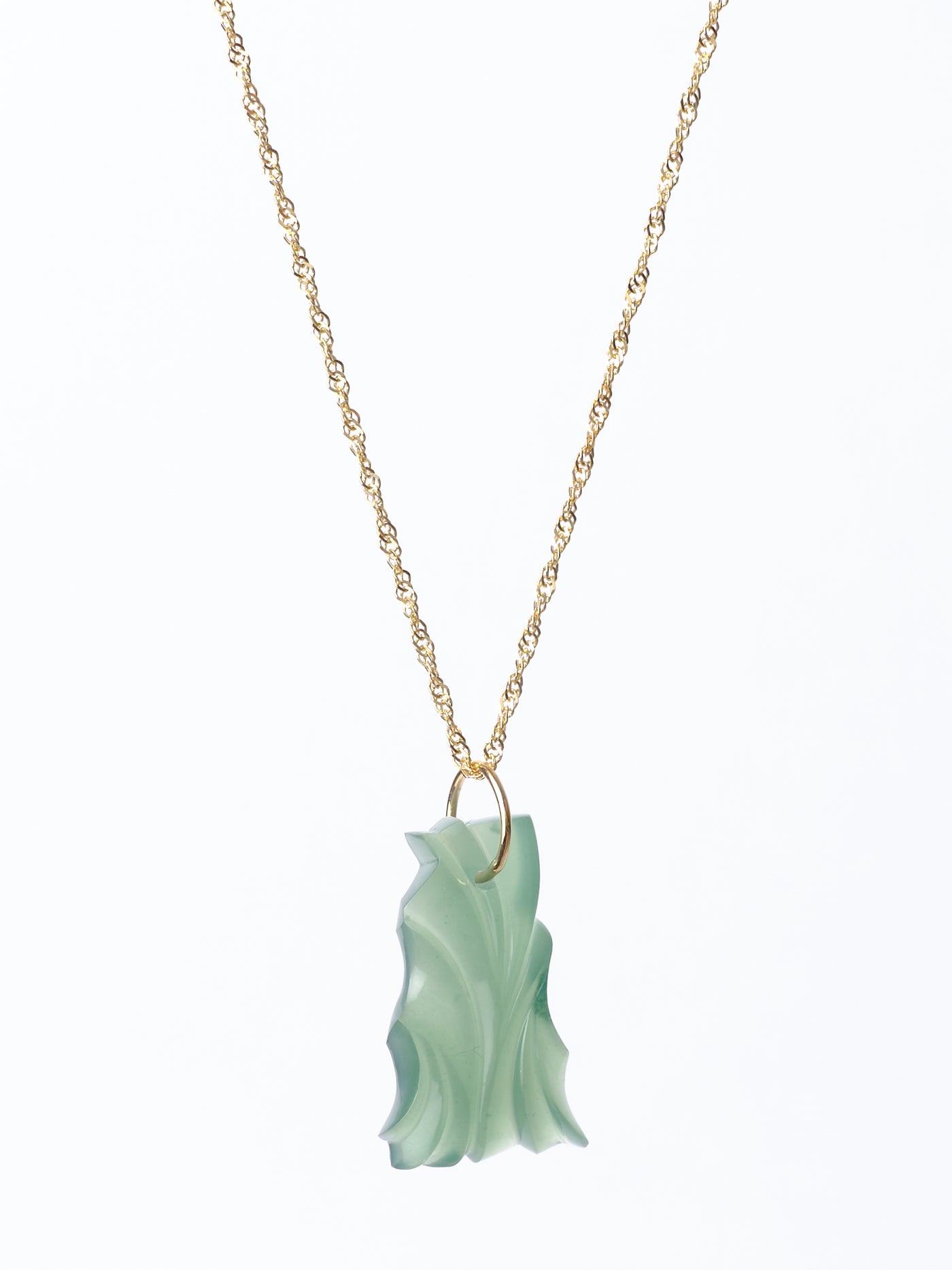 Carved Chrome Chalcedony Pendant