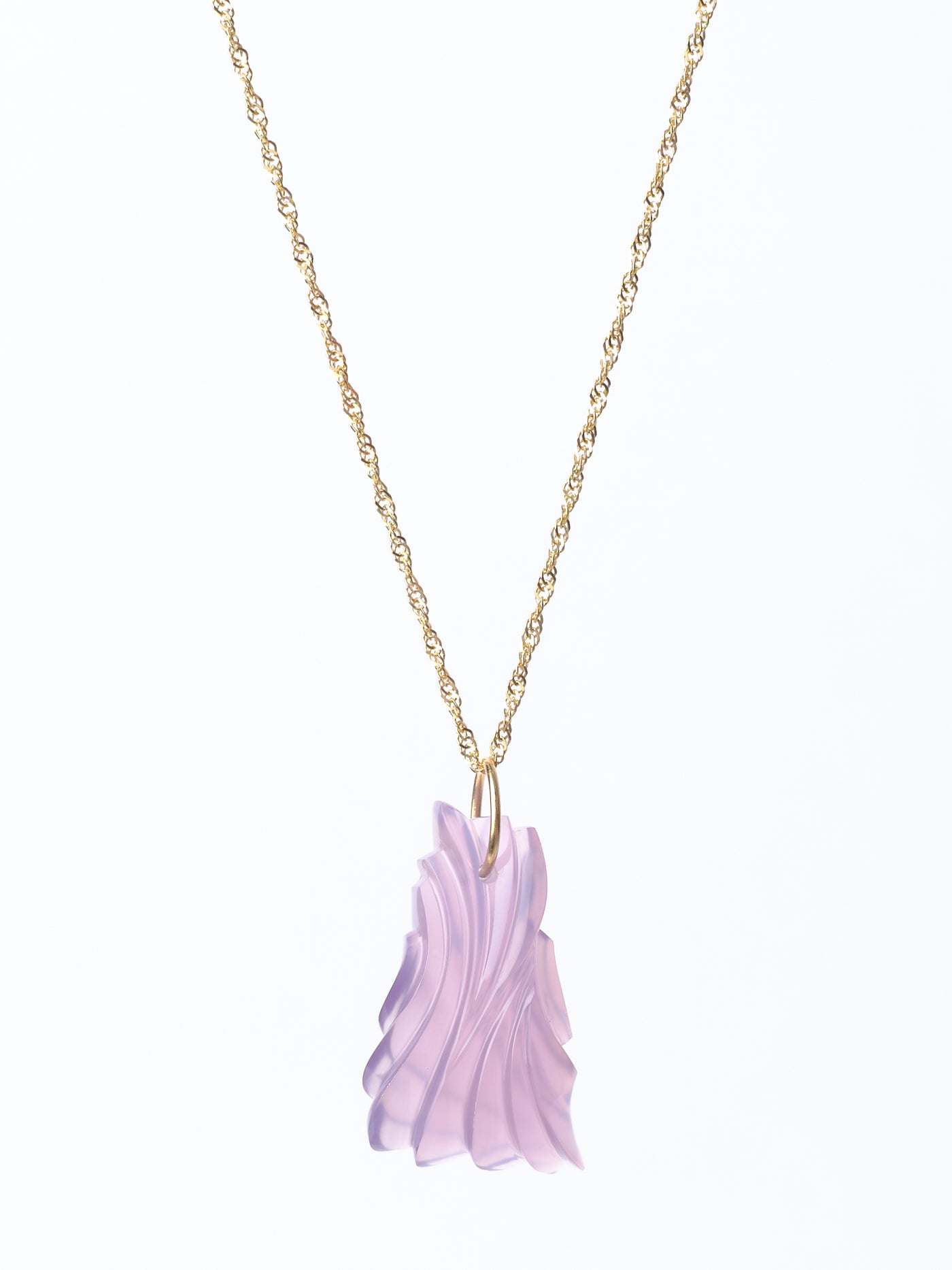 Carved Purple Chalcedony Pendant