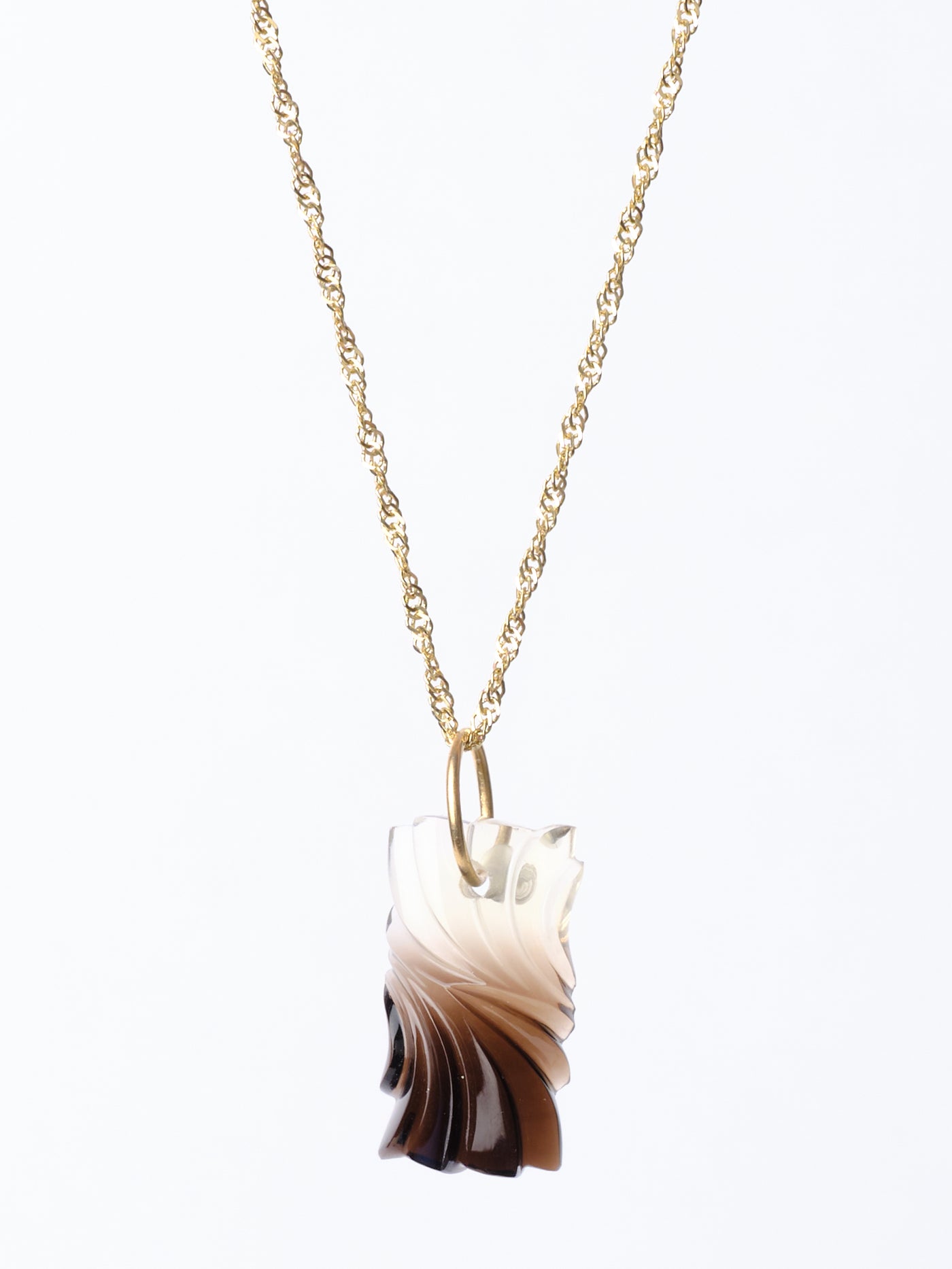 Carved Bicolor Smoky Citrine Pendant