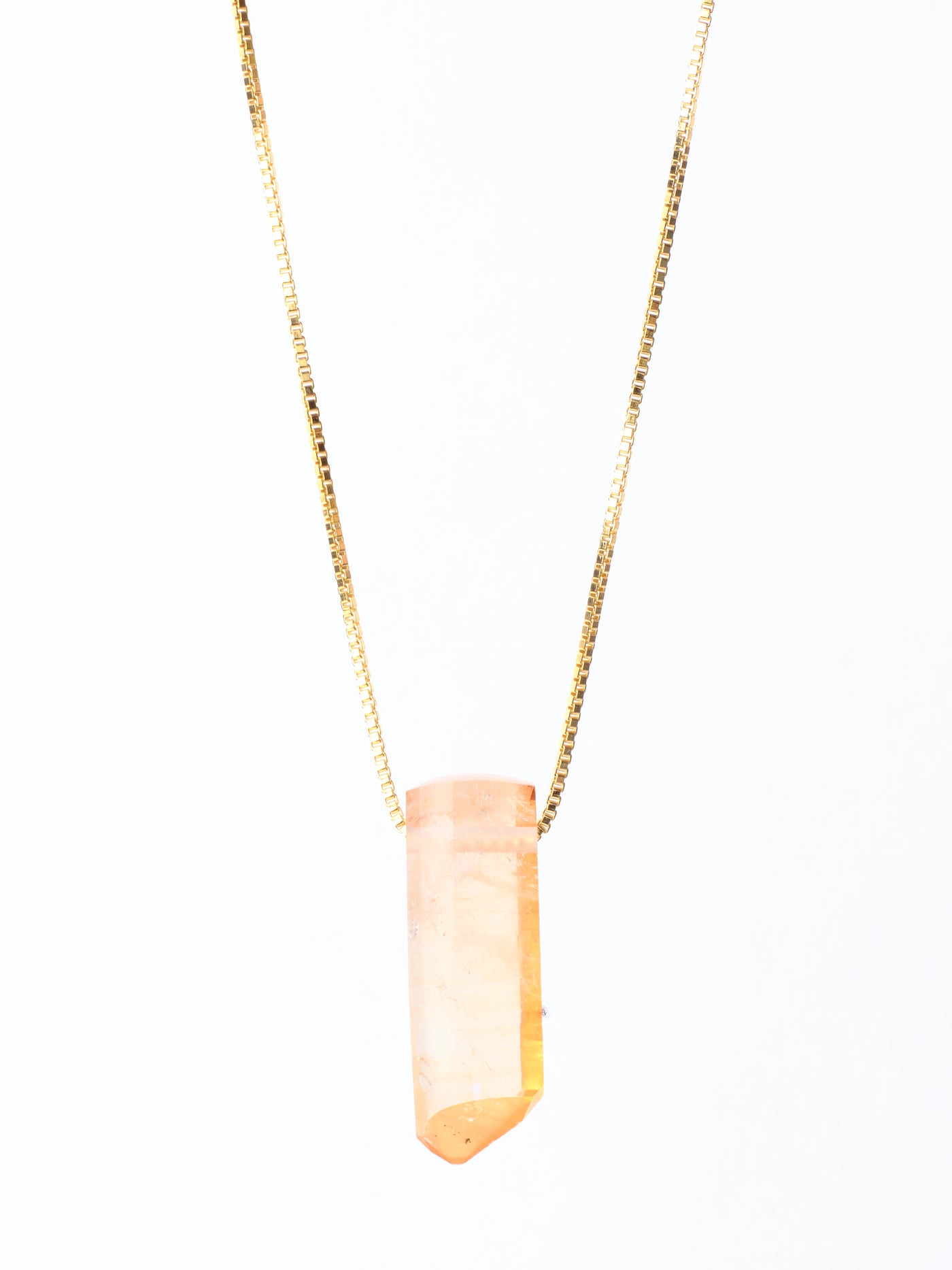 Polished & Natural Tangerine Quartz Pendant