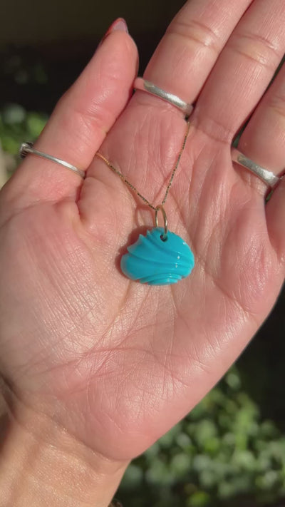 Turquoise Carved Pendant