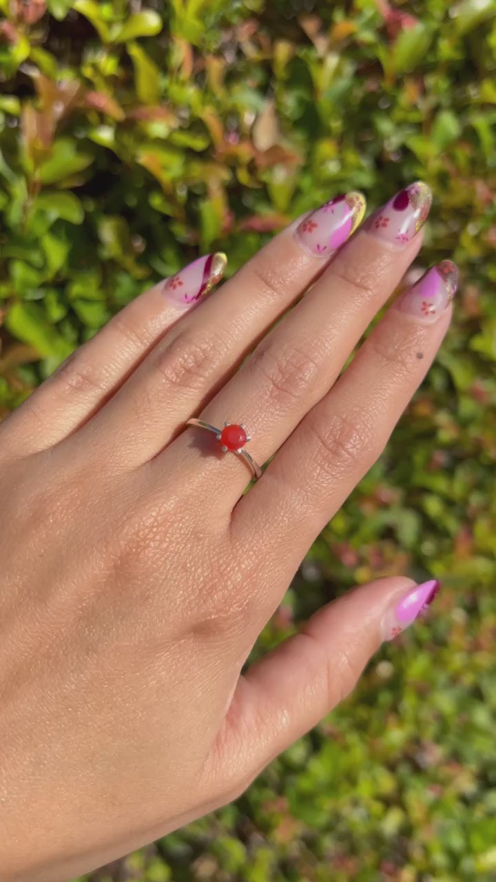 Sterling Silver Mexican Fire Opal Ring