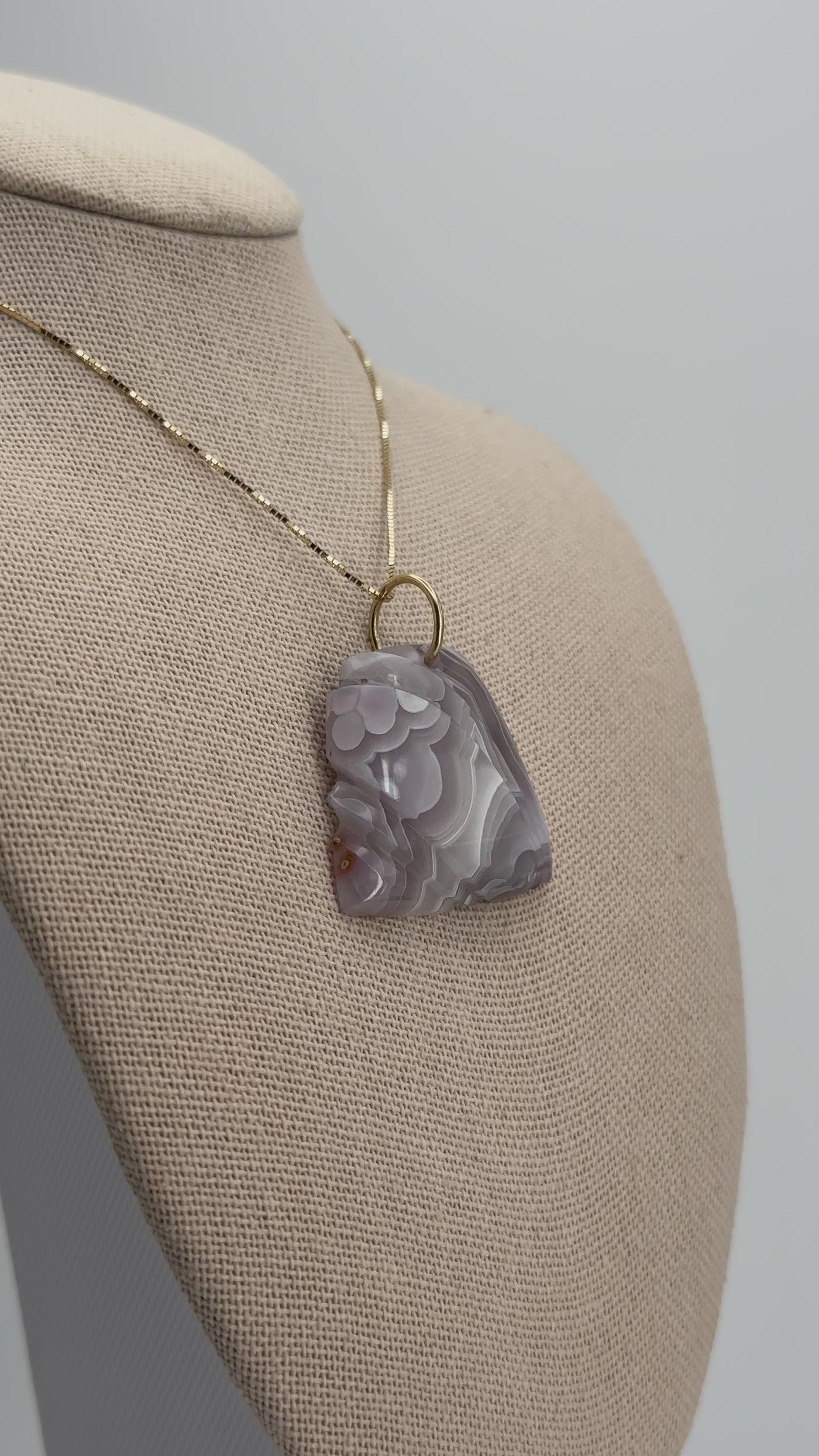 Laguna Agate Carved Pendant