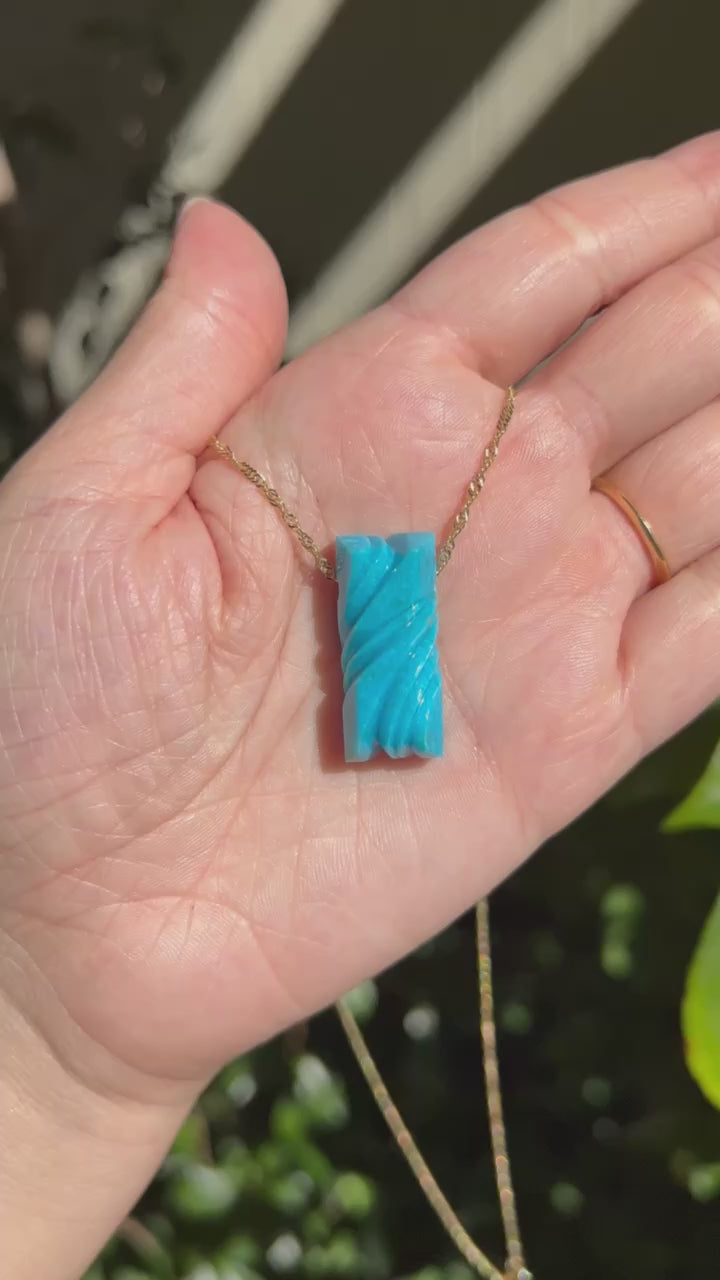Turquoise Carved Pendant