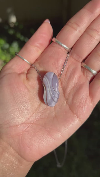 Purple Chalcedony Carved Pendant