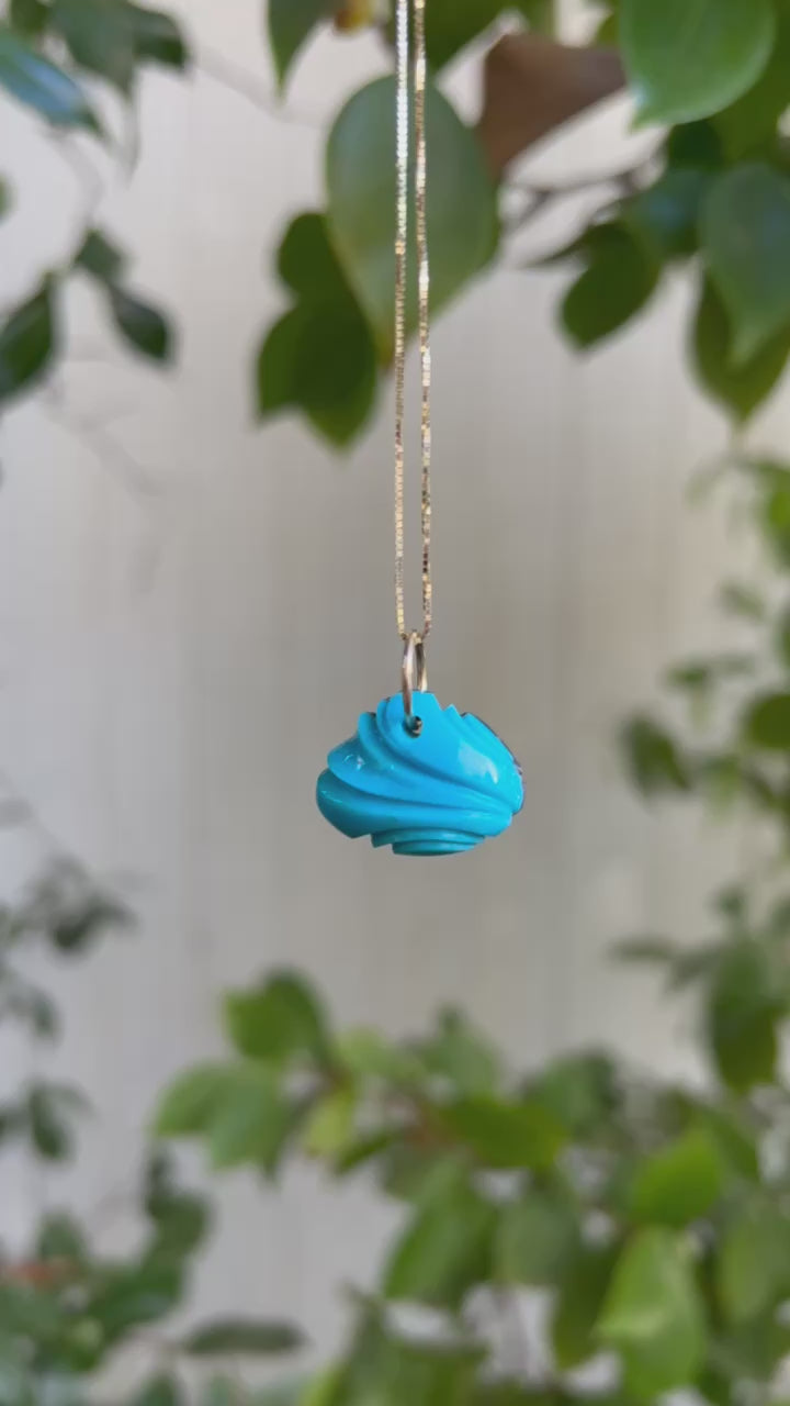 Turquoise Carved Pendant