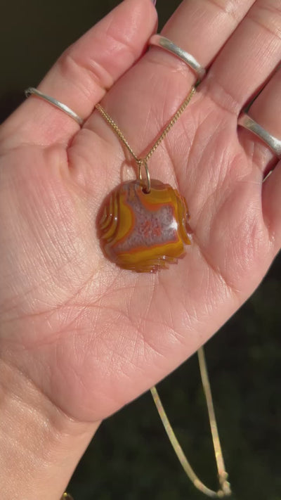 Mexican Agate Carved Pendant