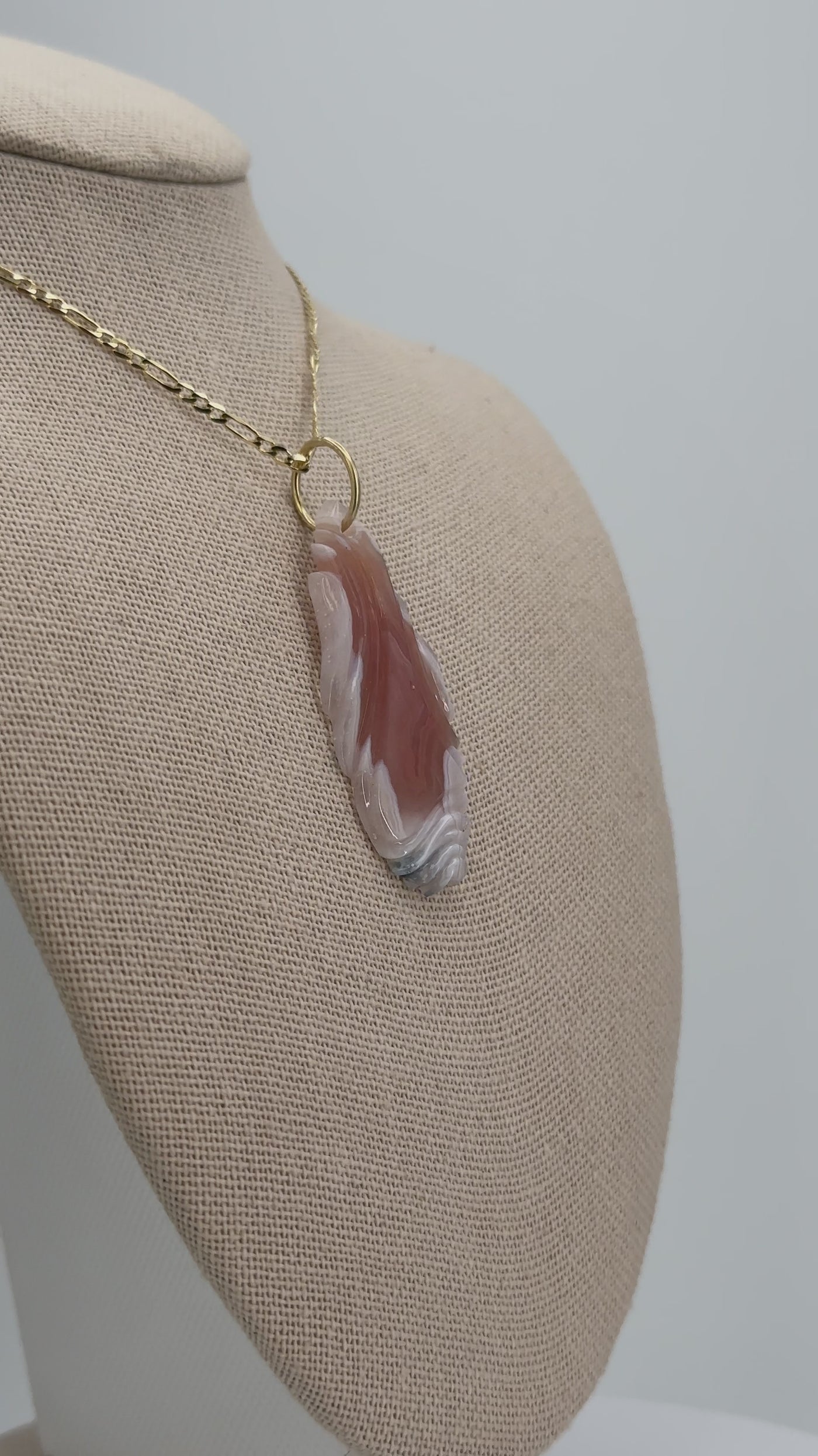 Mexican Agate Carved Pendant