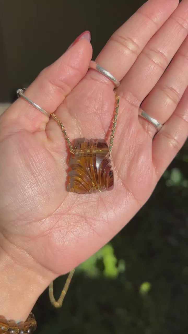 Verde Quartz Carved Pendant