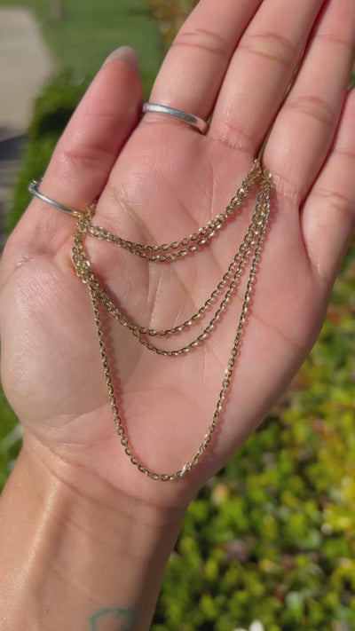 14k Fancy Yellow Gold Rolo  Chain