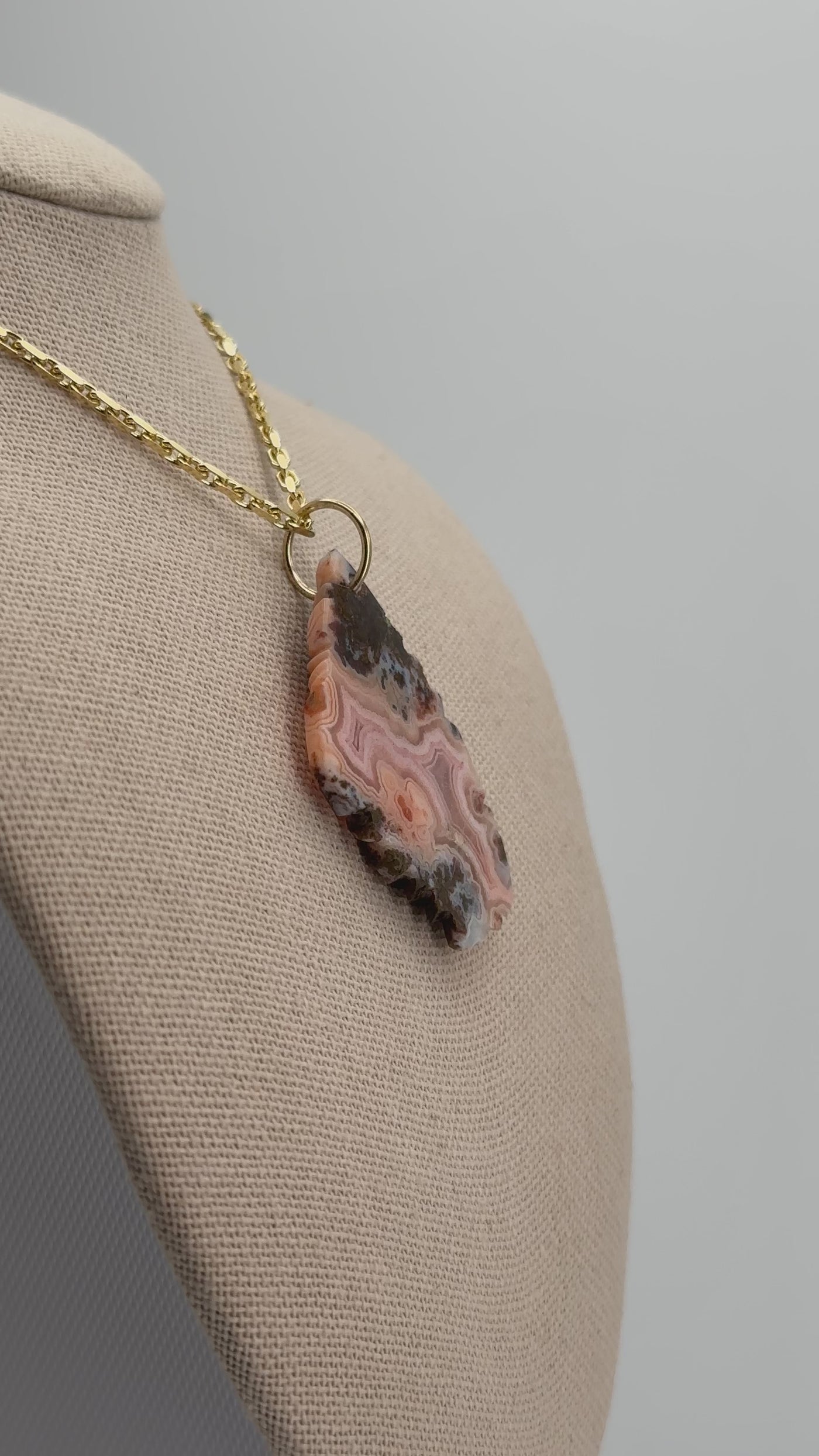 Laguna Agate Carved Pendant