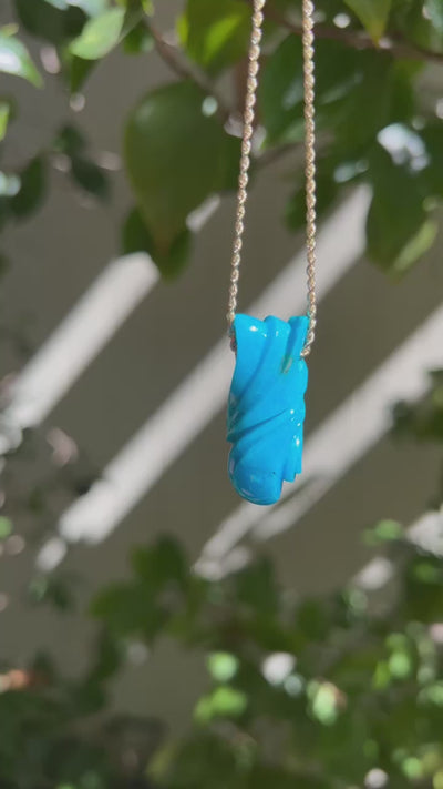 Turquoise Carved Pendant