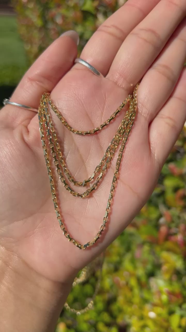 14k Fancy Yellow Gold Link Chain