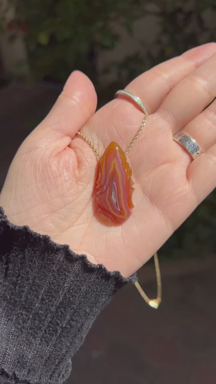 Coyomito Agate Carved Pendant