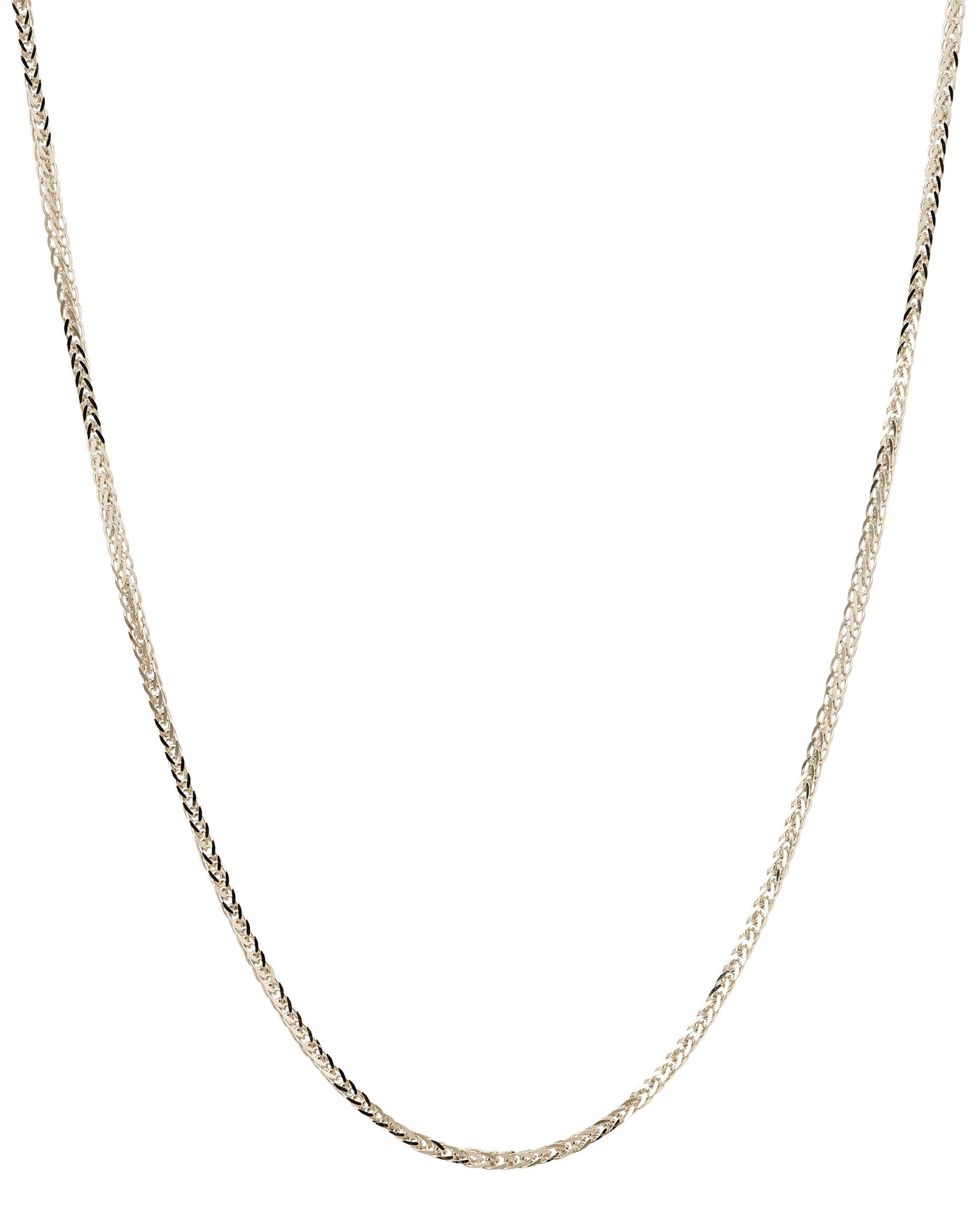 14k White Gold Spiga Wheat Chain