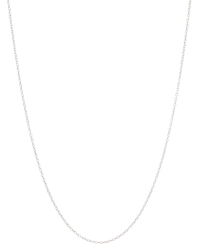 14k White Gold Rolo Diamond Cut Chain